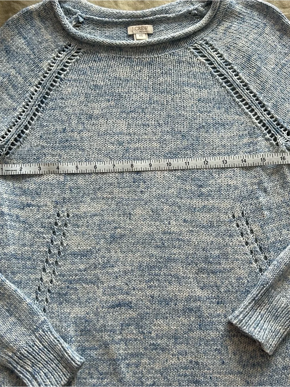 J. Crew - Crew Neck Knit Pullover Light Blue Marled Sweater